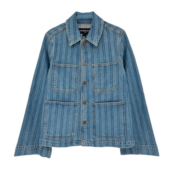VERONICA BEARD Dahl Striped Denim Jacket XS - Picture 1 of 14